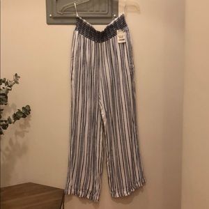 Stripe wide leg pants